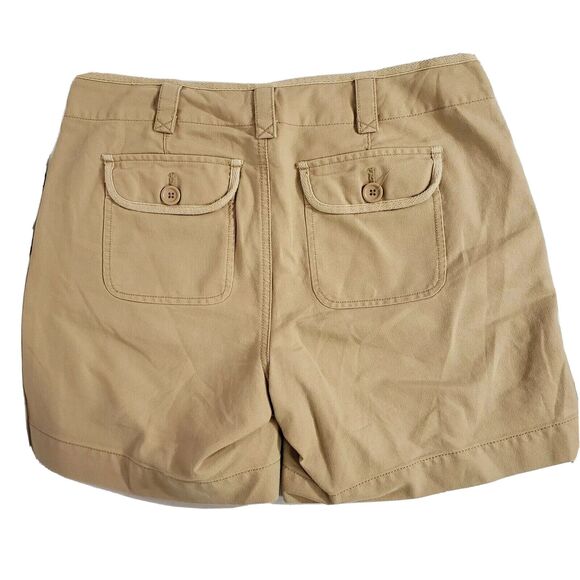 G.H. Bass & Co Womens Khaki Shorts Size 6 Solid Corduroy Cotton Pocket - Picture 2 of 6